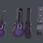 Purple Classic guitar with case