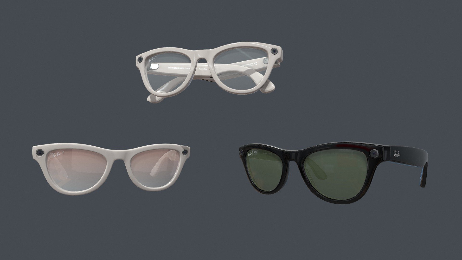 Ray-Ban Meta Skyler Shiny Chalky and Shiny Black