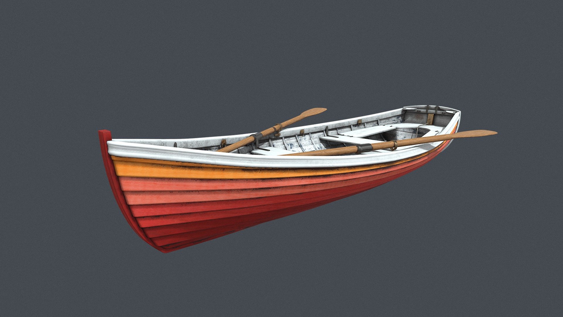Red wooden boat