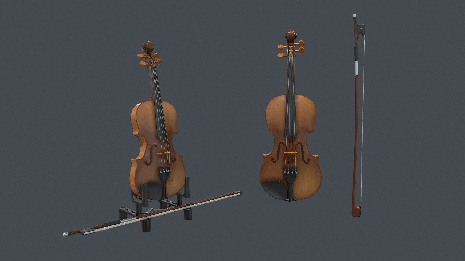 Viola music instrument with Bow and stand