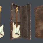 White Electric Guitar Fender Stratocaster , Case