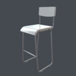 White Steel and Epoxy Bar Chair