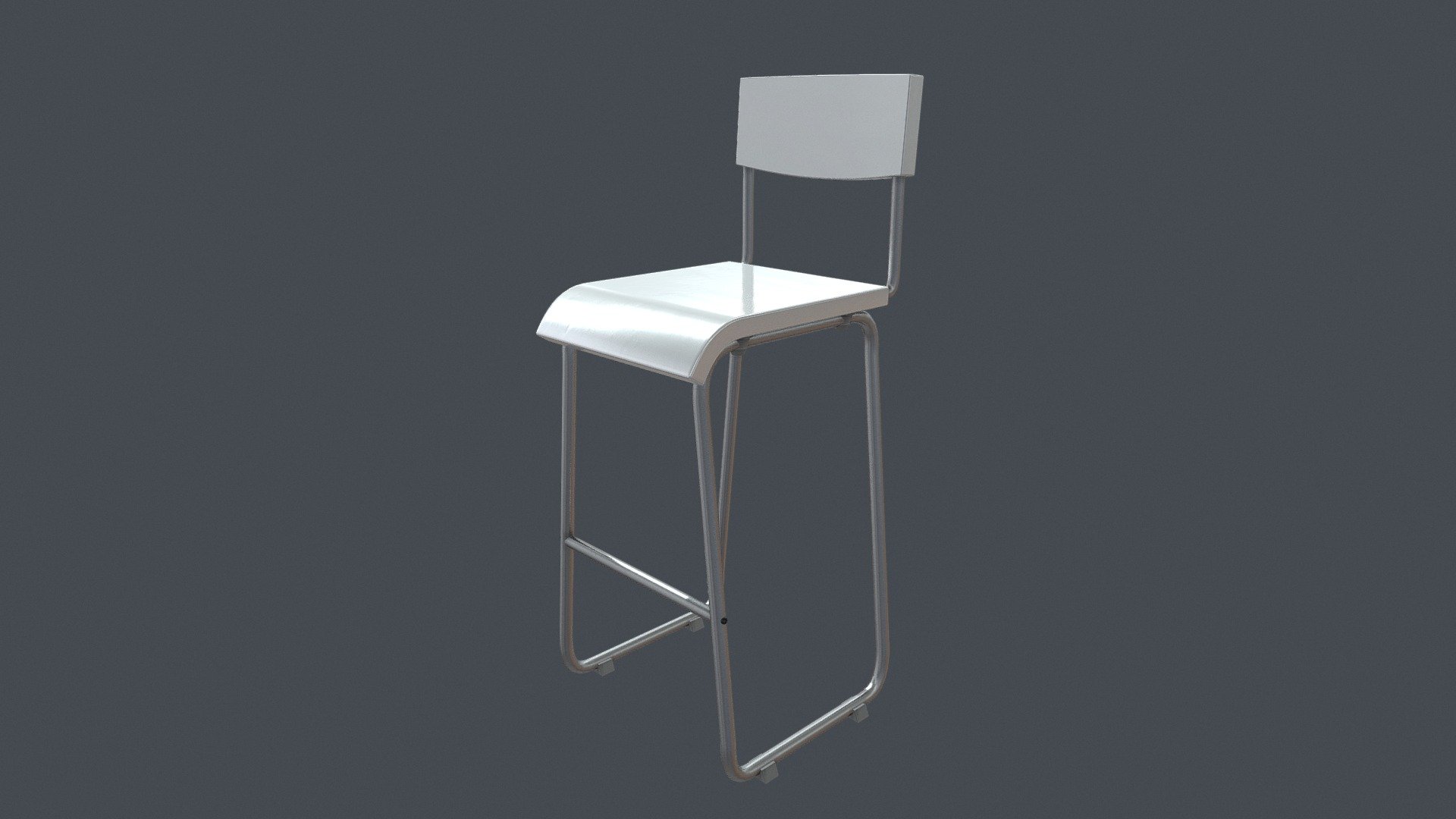 White Steel and Epoxy Bar Chair