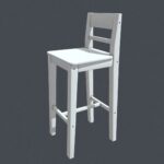 White wood Bar Chair