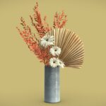 Blue Vase Ceramic Dry Plants