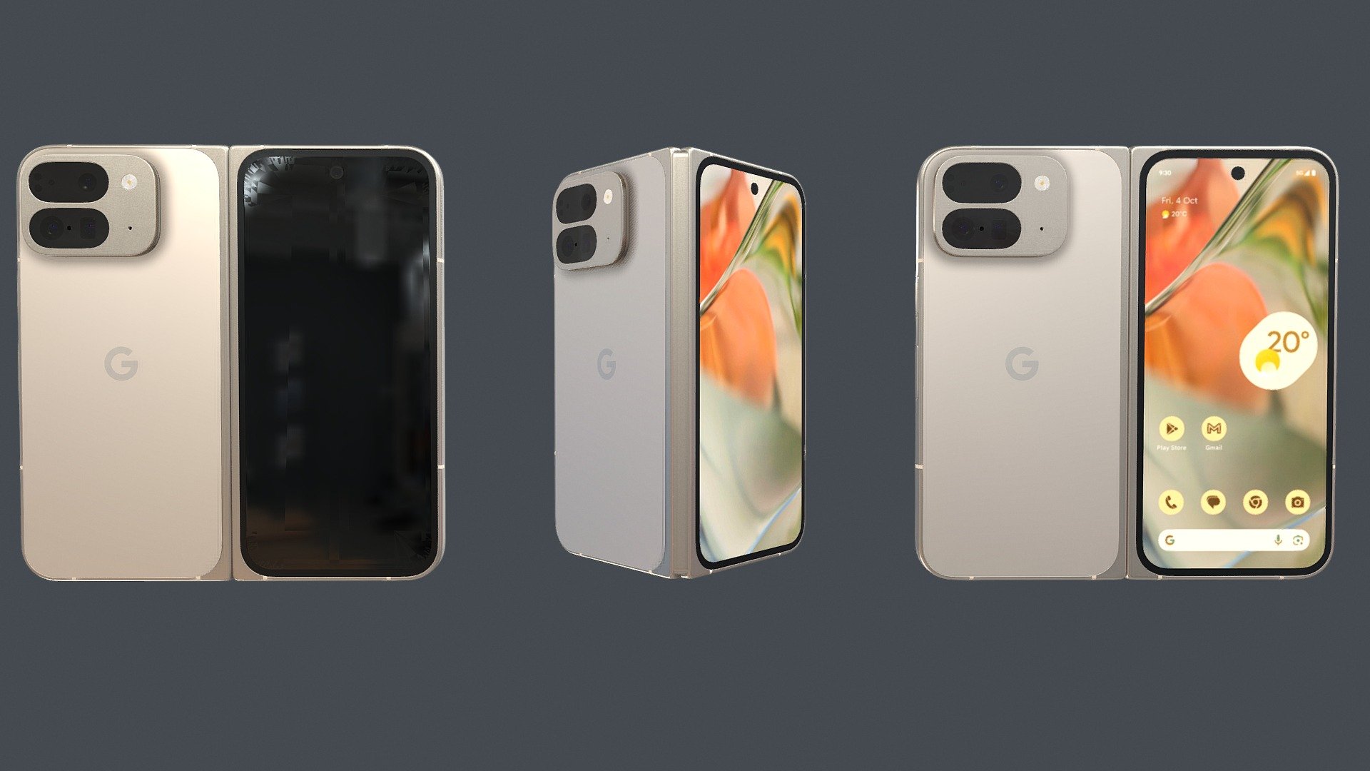 Pixel 9 Pro Fold Porcelain Rigged animated