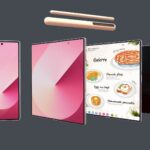 Samsung Galaxy Z Fold 6 Pink with pencil