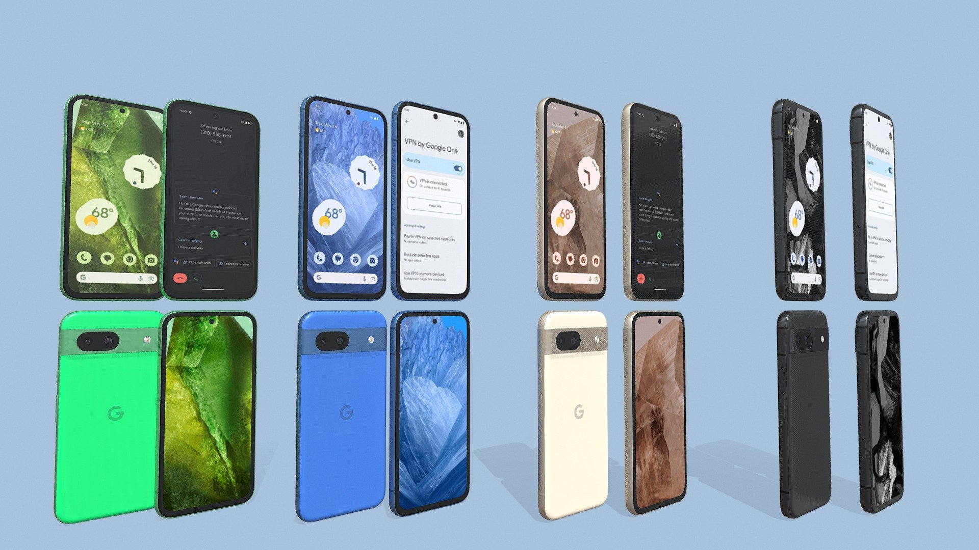 The New Google Pixel 8a in all colors