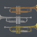 Trumpet Three Materials Brass Copper and Silver