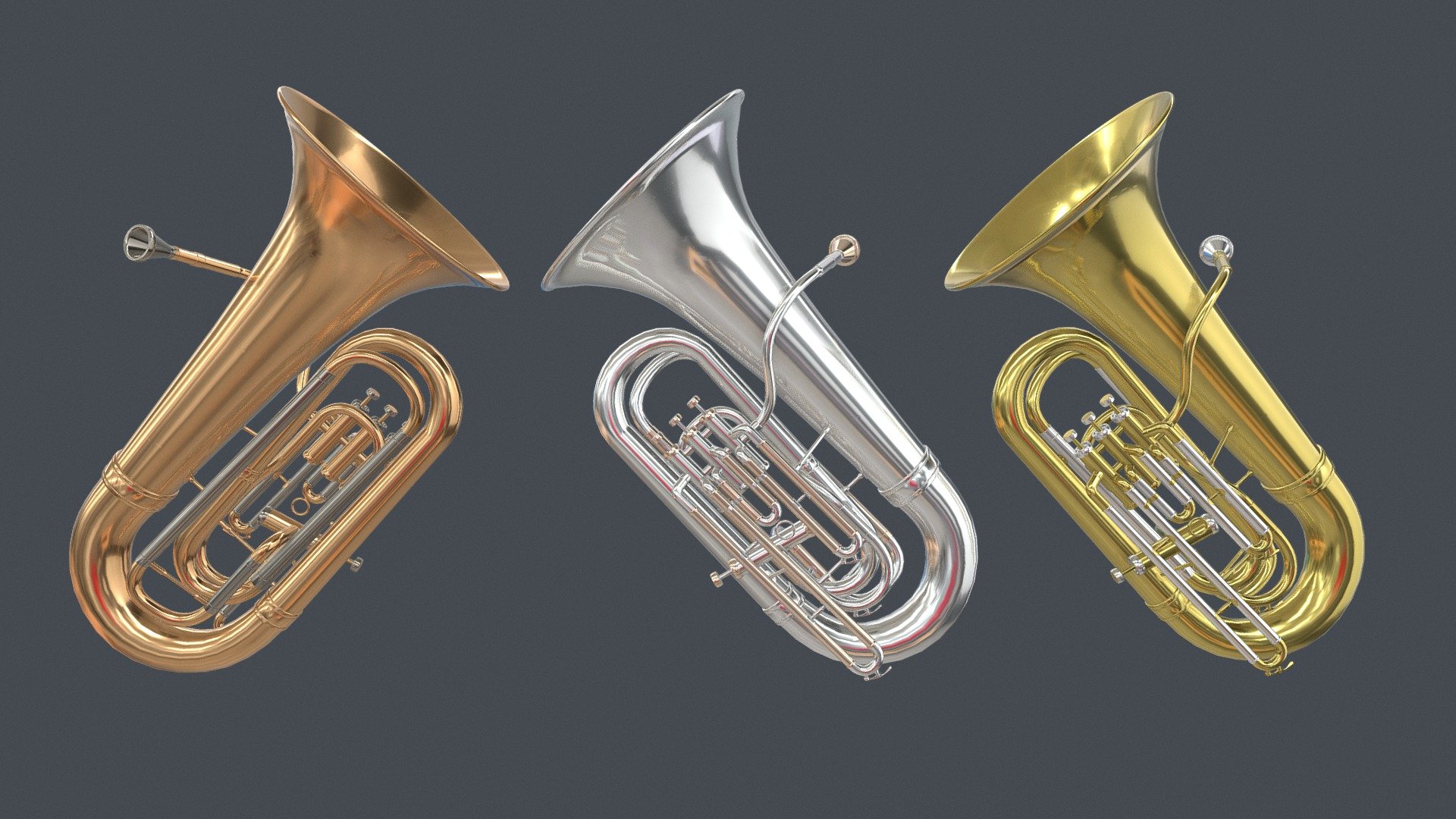 Tuba Three Materials Brass,Copper,Silver