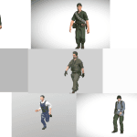 10 low poly soldier characters collection 3d model