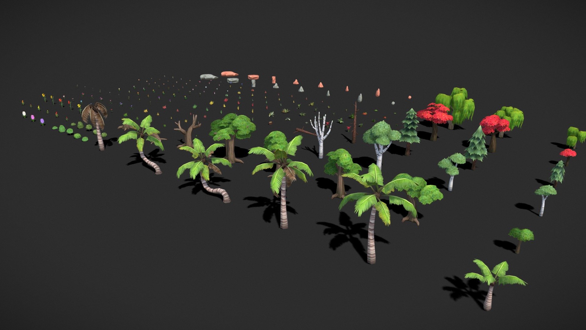 Download 100 Nature & Plants 3d Models Collection 3D Model | Deep3DSea