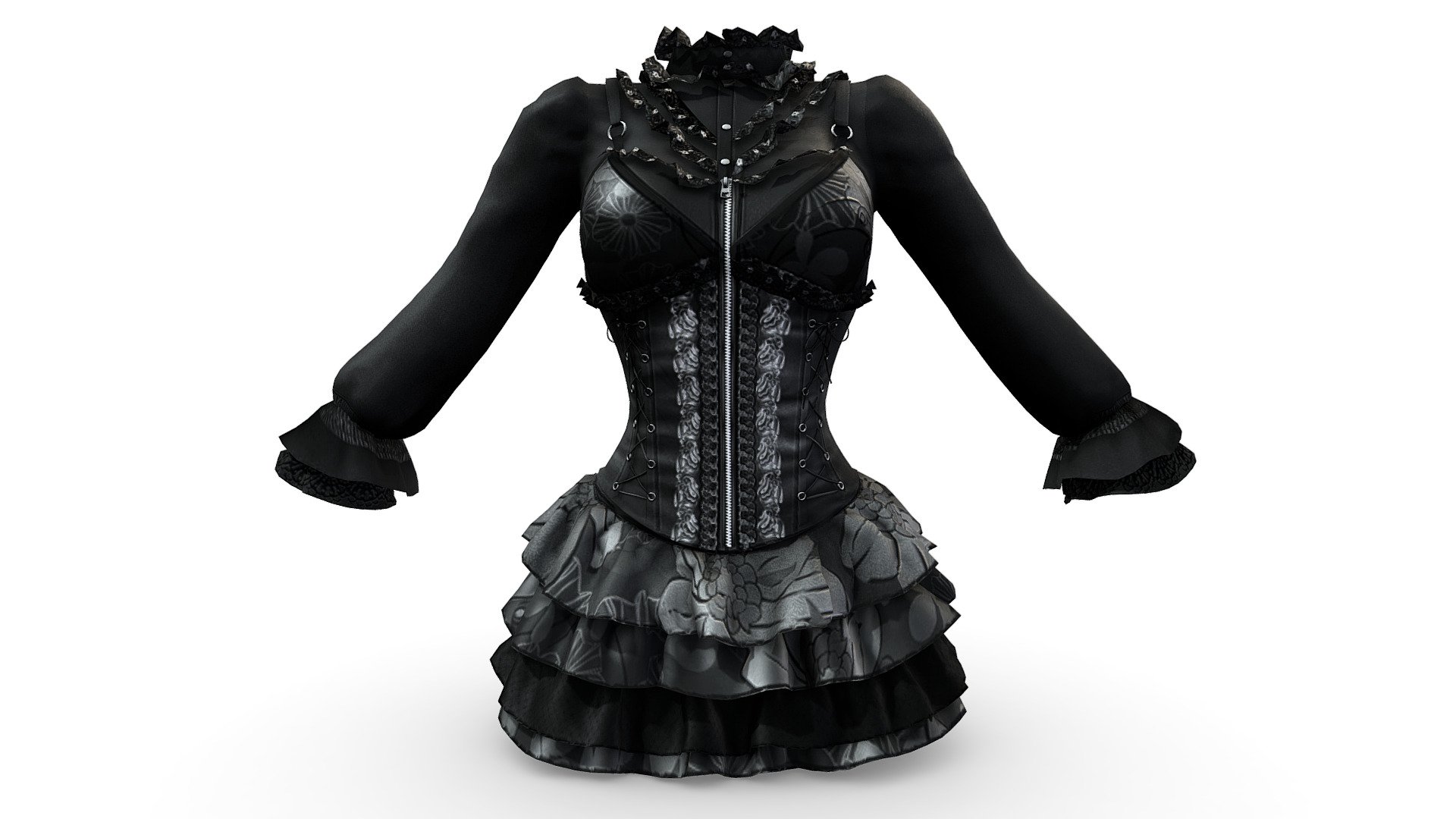 5 Victorian Gothic Dresses Collection VR / AR / low-poly