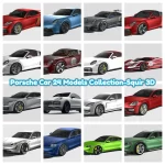 porsche car 24 models collection squir 3d 3d model