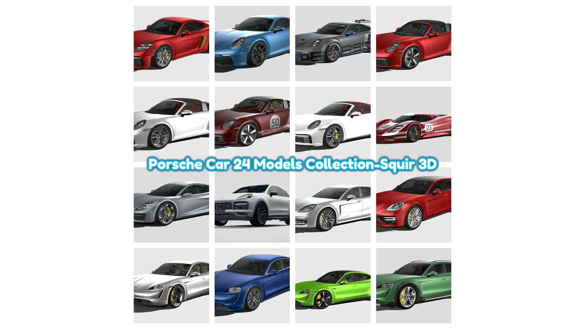 Porsche Car 24 Models Collection-Squir 3D