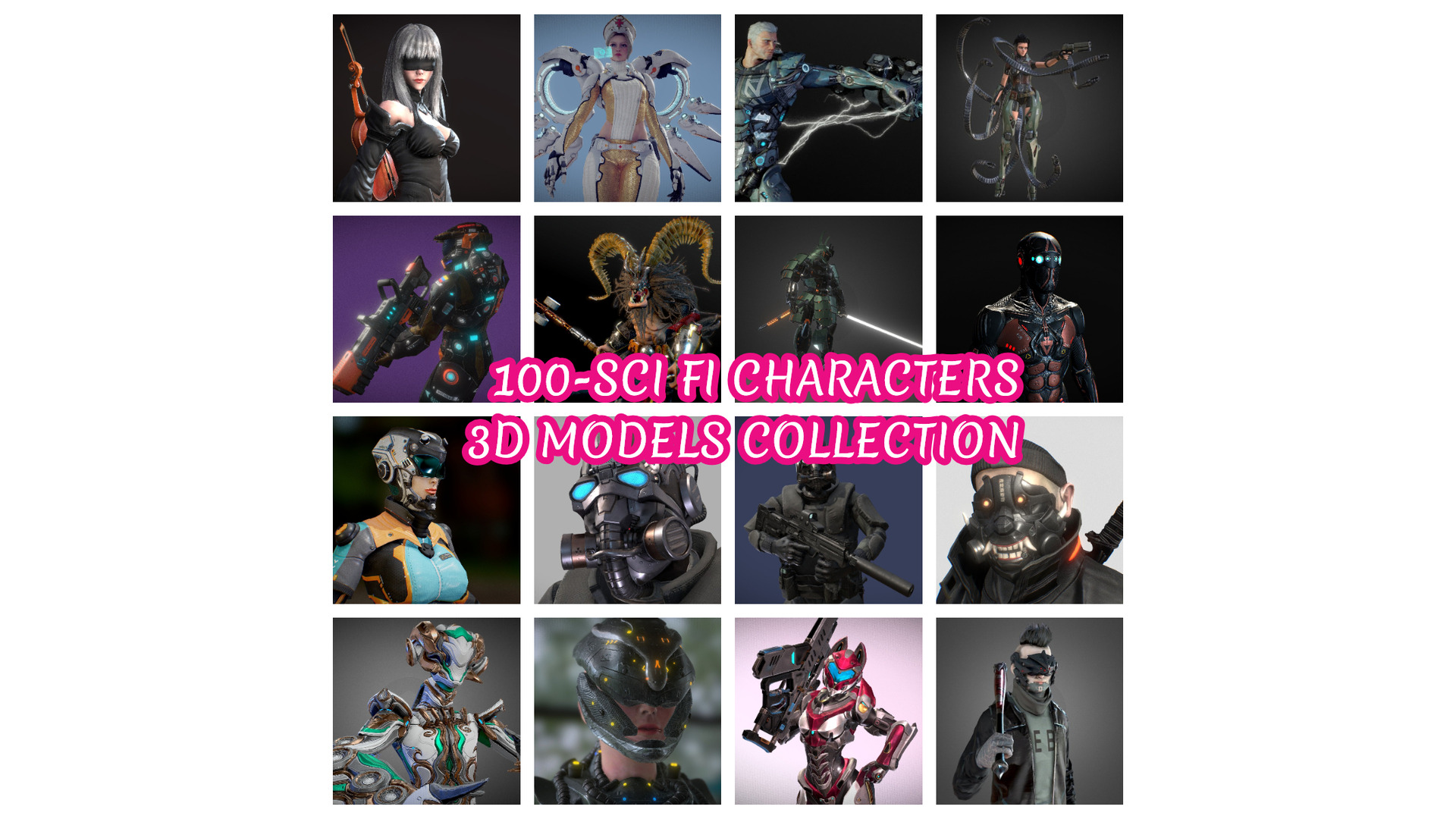 100-Sci fi Characters 3d Models Collection